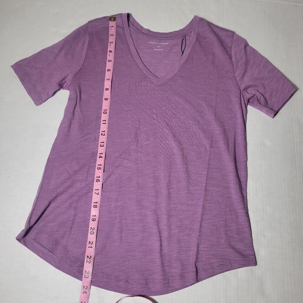 Universal Standard Orchid Cotton Modal Blend  V Neck Tee Size 4XS (00/0) - Picture 4 of 7